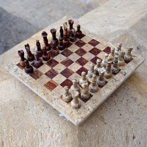 Handmade Marble Chess Set – Luxury Stone Chessboard with Pieces, Good Decor for Home