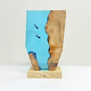 Diver Night Light, Personalized Entryway Decorations, Slightly Flawed Resin Artwork, Handmade Gift